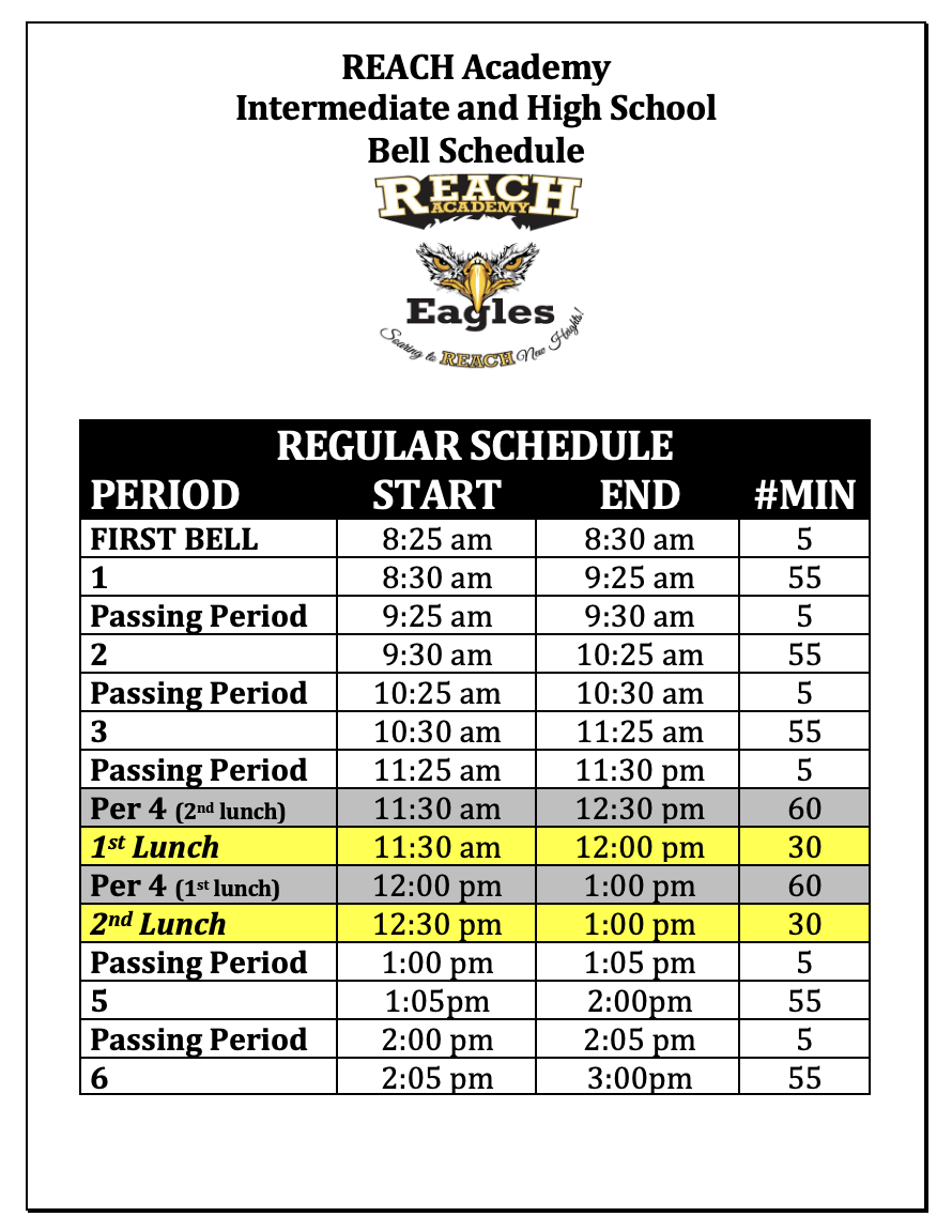 Daily Bell Schedule